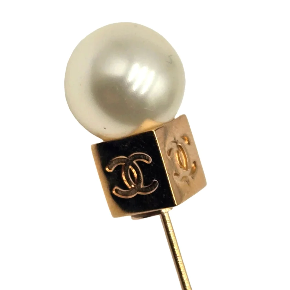 #22 - AUTHENTIC Chanel Gold Pin Brooch Golden - VINTAGE - Picture 7 of 13
